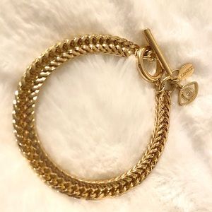 Thick Chain gold bracelet with evil eye Charm